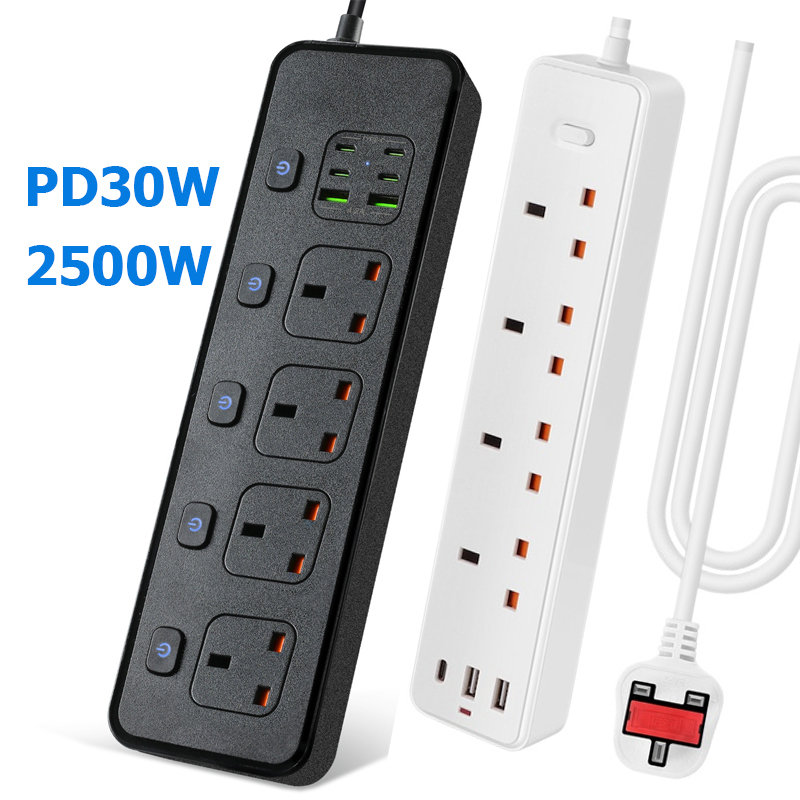 Power Strip Flat - Steckdosenleiste Steckdose UK MY SG mit