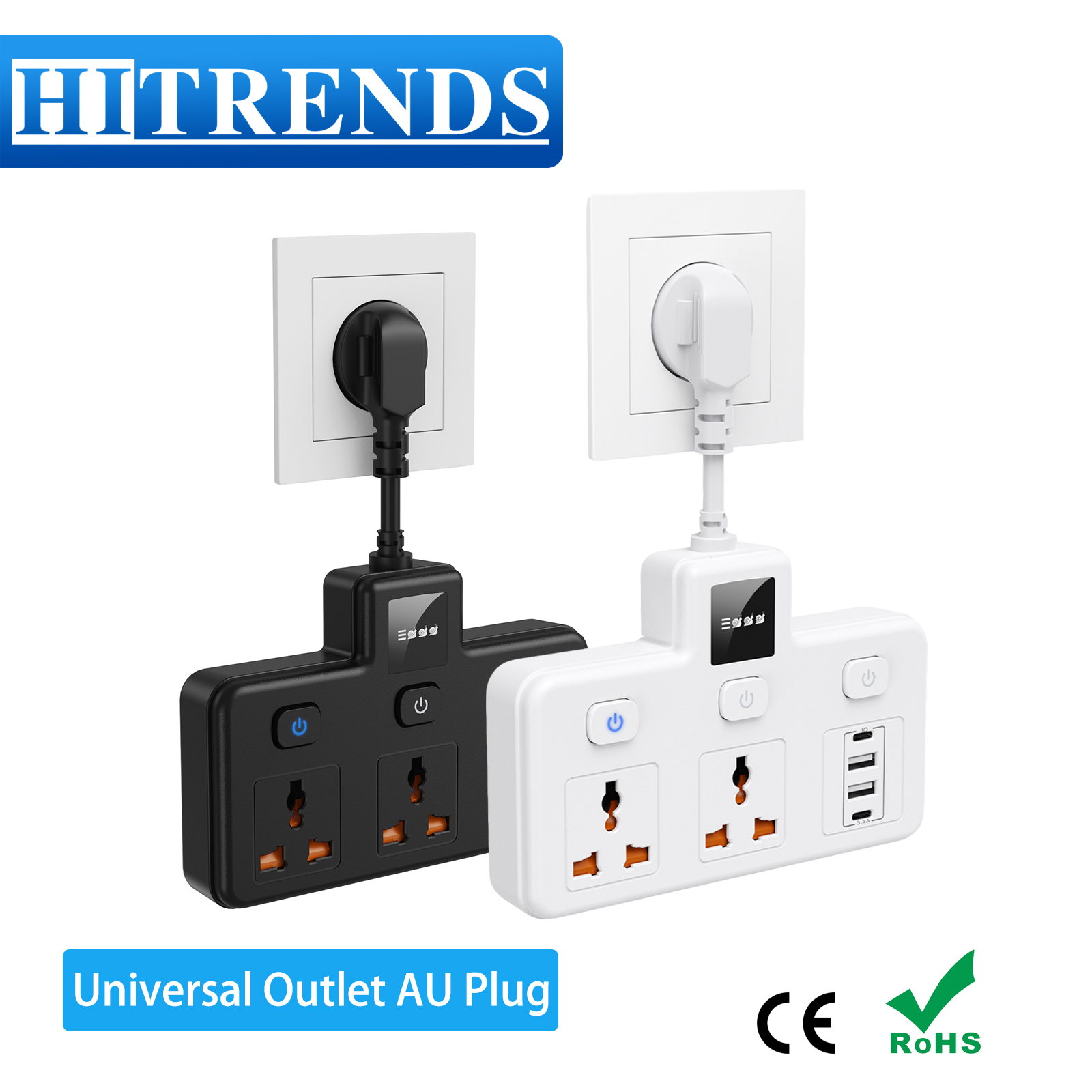 Power Strip Flat - AU-Stecker Universal-Steckdosenleiste mit 2 USB A