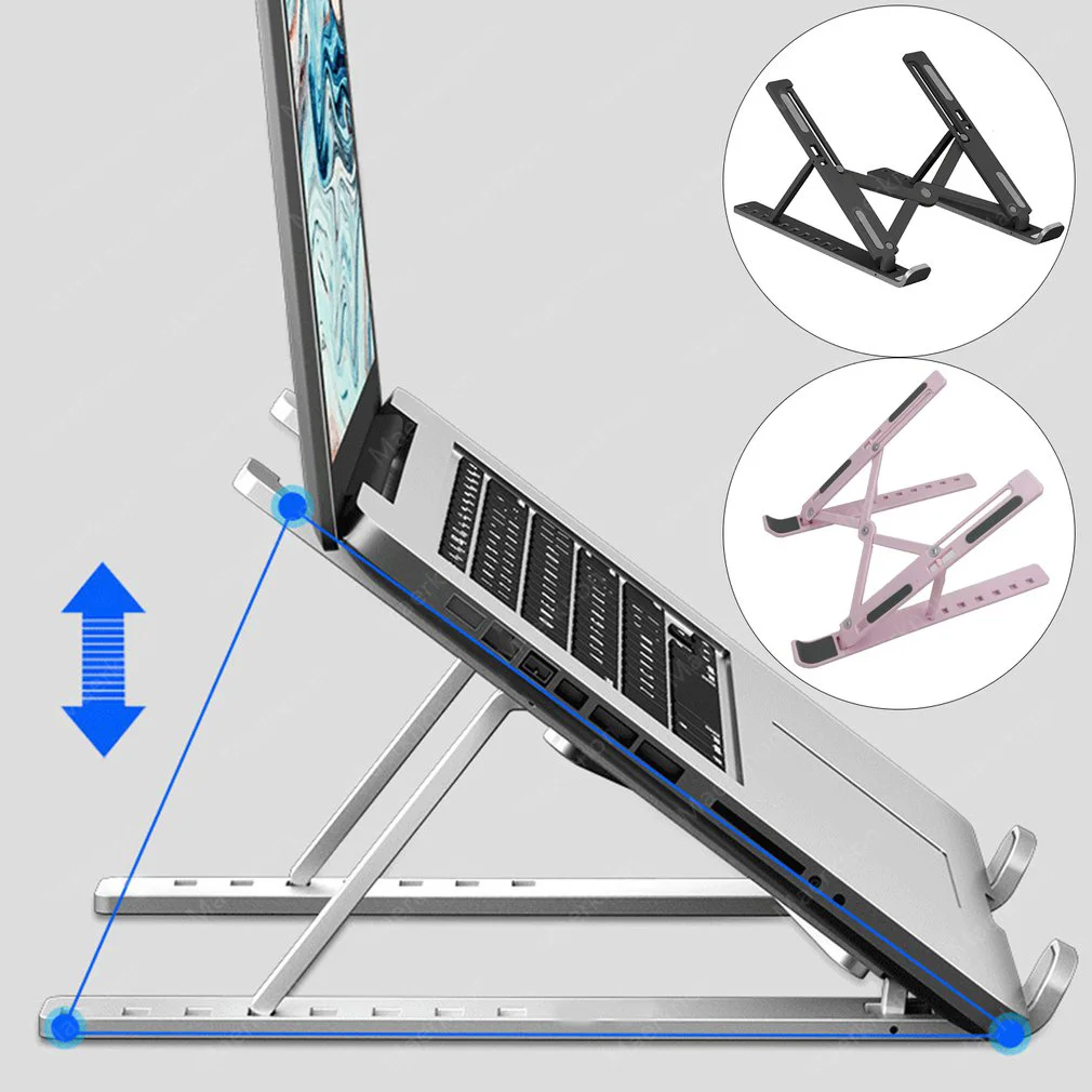 Desk Setup Macbook - Faltbarer Laptop-Ständer, tragbar, verstellbar, Notebook-Halterung, ABS-Material,