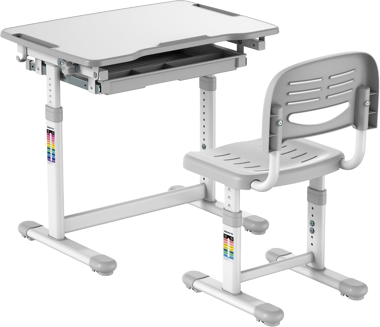 Desk Setup Height - Kinderschreibtisch- und Stuhl-Set, höhenverstellbar bis 30