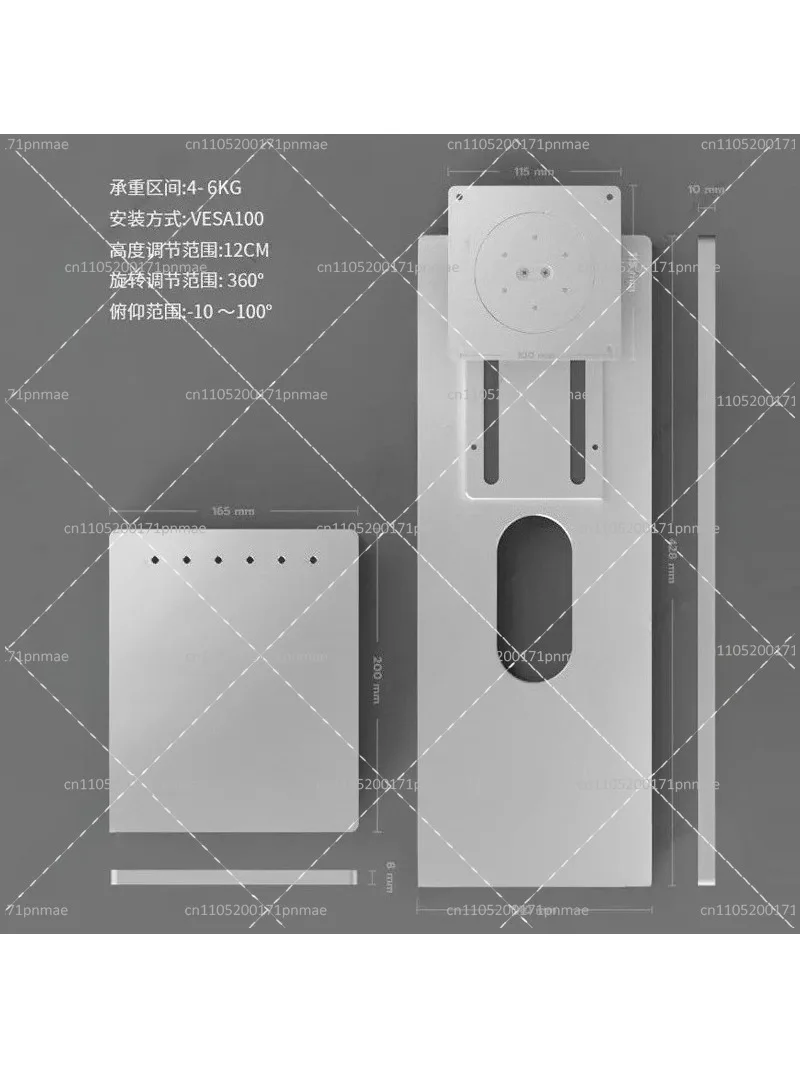 Desk Setup Ergonomics - CNC Aluminium-Legierung Monitorhalterung, Höhenverstellbar und Drehbar,
