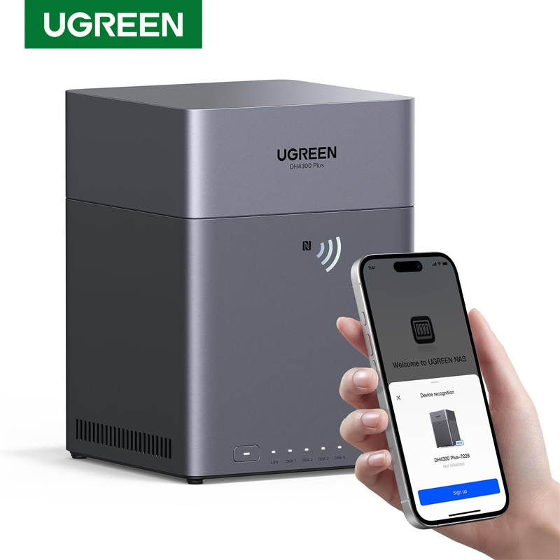 Desk Setup Organization - UGREEN NAS DH4300 Plus 4-Bay-Desktop-NAS-Unterstützungskapazität bis