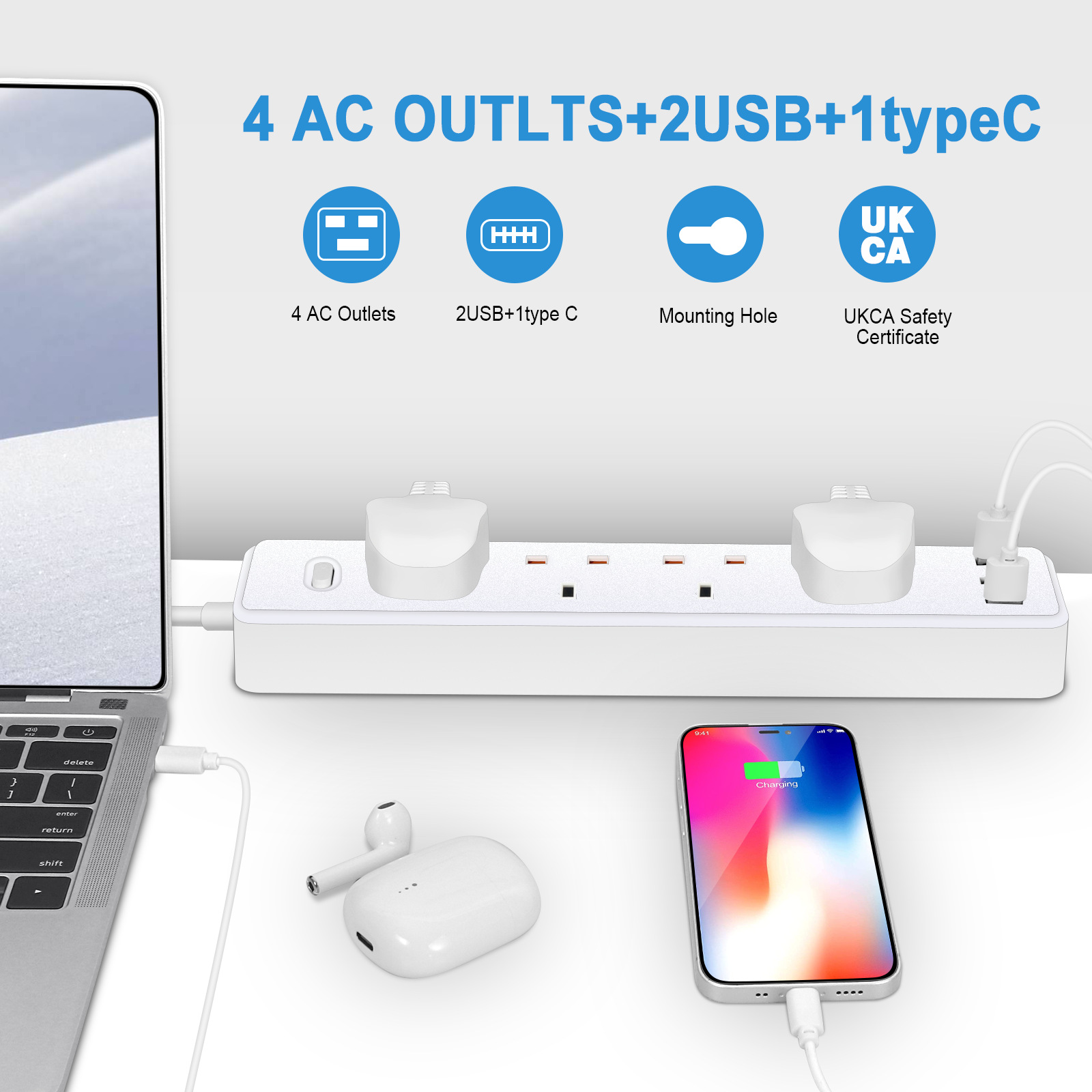 Steckdosenleiste Steckdose UK  – Power Strip Flat Bewertung und Preis