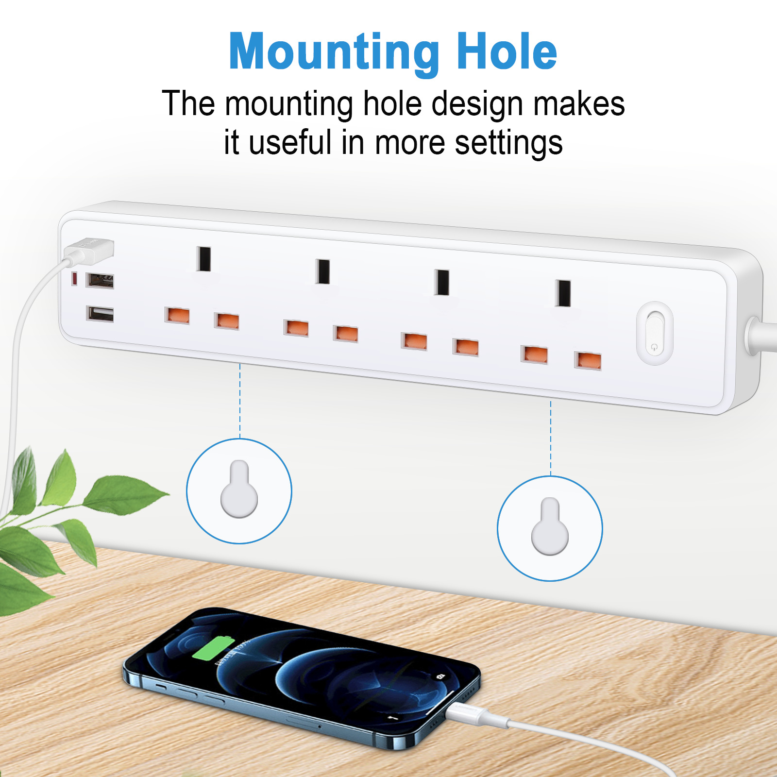 Steckdosenleiste Steckdose UK  – Power Strip Flat Bewertung und Preis