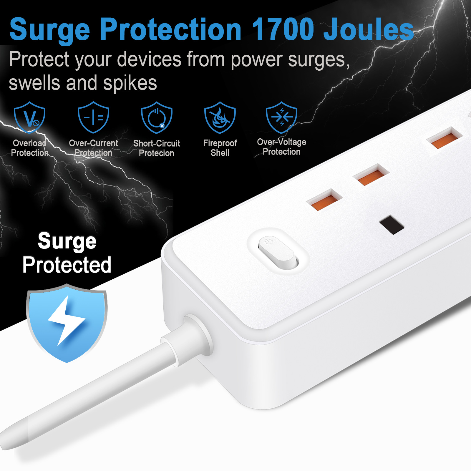 Steckdosenleiste Steckdose UK  – Power Strip Flat Bewertung und Preis