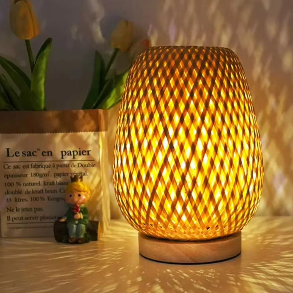 Bambus gewebte Lampe einfache  – Desk Setup Study Bewertung und Preis