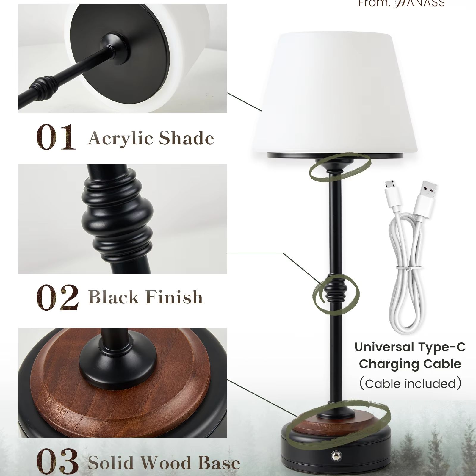 Kabellose Tischlampen-Set mit  – Desk Setup Study Bewertung und Preis