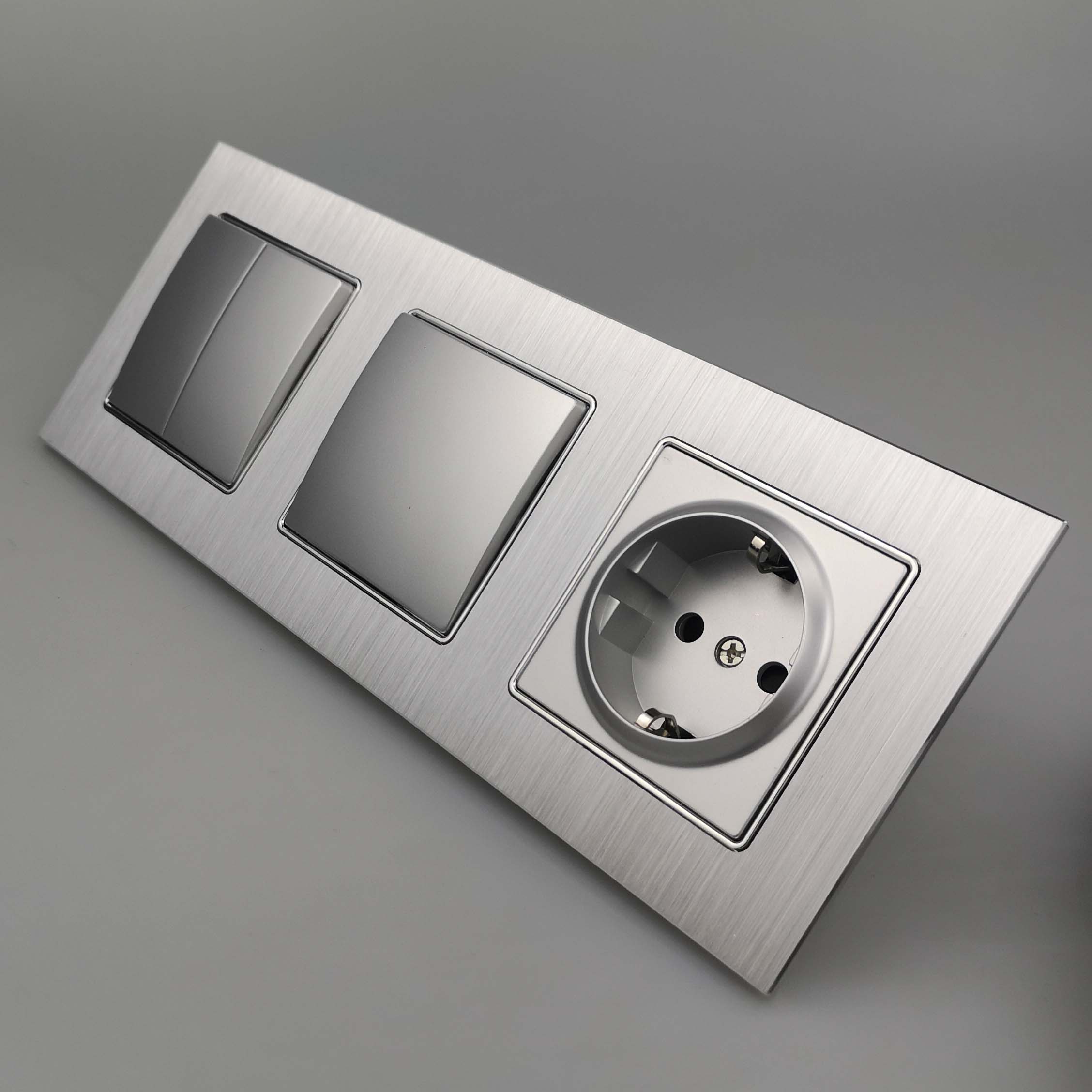 Silber EU Metall Rahmen Steckd – Power Strip Flat Bewertung und Preis