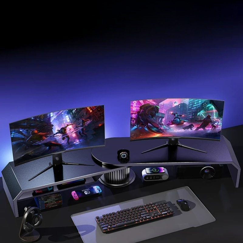 Gaming-Dual-Monitor-Ständer, B – Desk Setup With Laptop And Monitor Bewertung und Preis