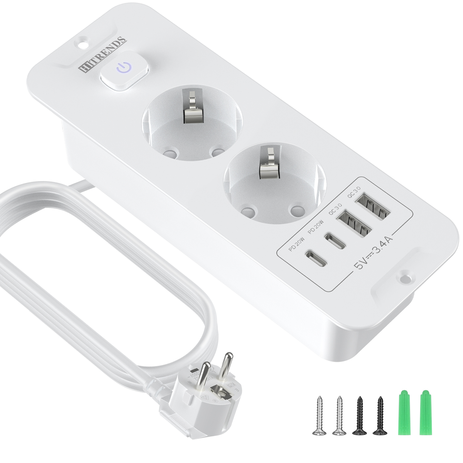 Eingebaute Desktop-Steckdose m – Power Strip Flat Bewertung und Preis