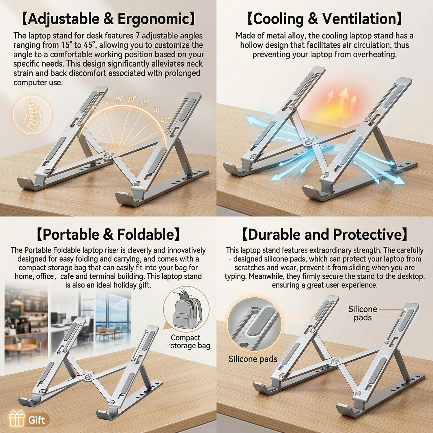 Tragbarer, faltbarer Laptopstä – Desk Setup Macbook Bewertung und Preis